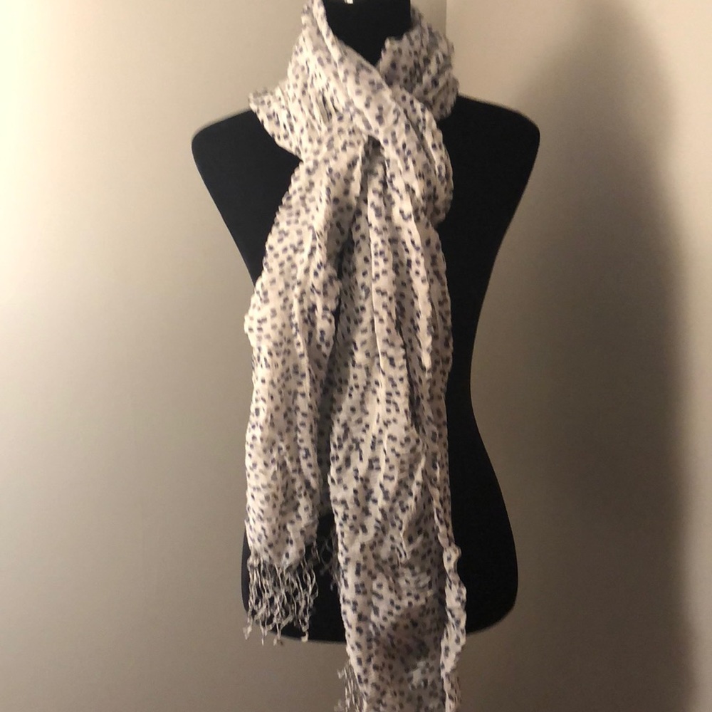 Blue & White fashion fringe scarf